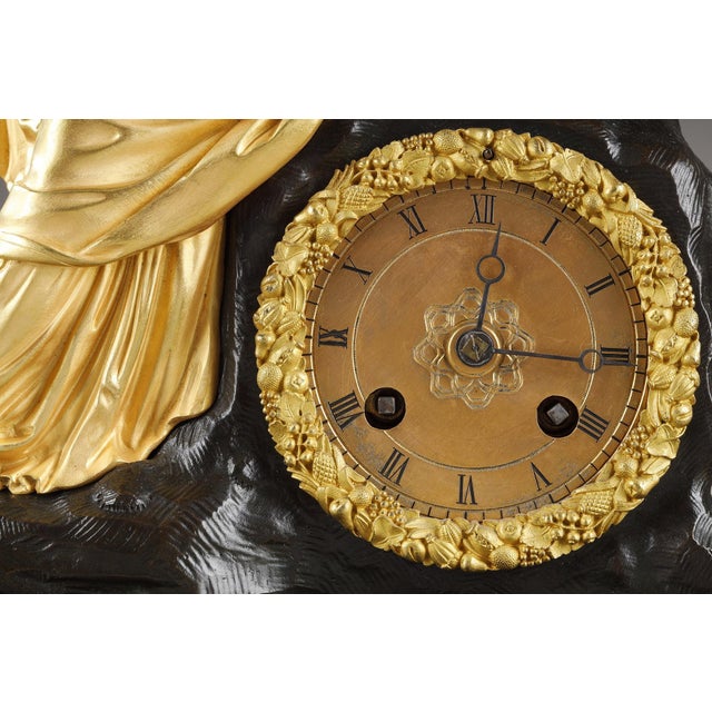 Restoration Period Gilt Bronze Clock with a Young Woman For Sale - Image 12 of 18