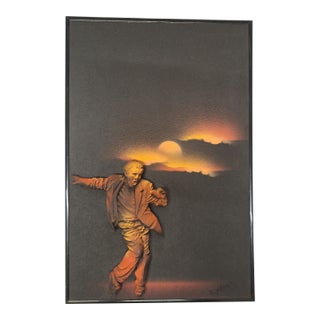 Vintage B. T. G. Hand Arts Painting 3d Florescent Wall Art For Sale