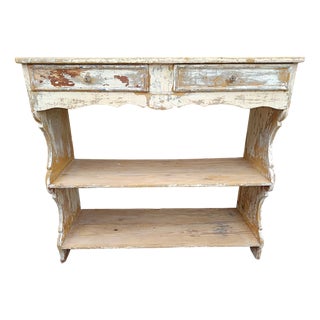 Rustic Patinated Console Shelf, 1890s For Sale