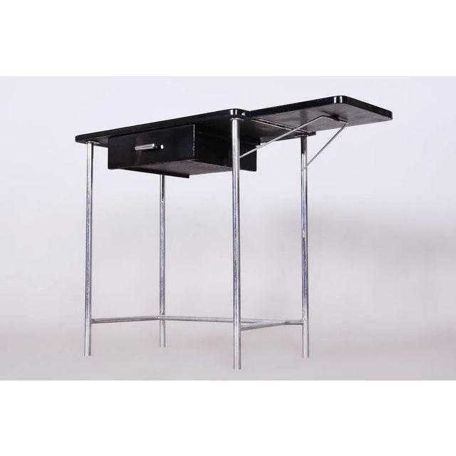 Small Bauhaus Chrome Table attributed to Mücke Melder, Former Czechoslovakia, 1930s For Sale - Image 4 of 10