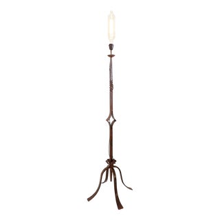 Brutalist Wrought Iron Floor Lamp For Sale