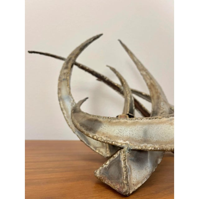 Late 20th Century Brutalist Mid Century Mixed Metal Orb Sculpture | by Monk 1975 For Sale - Image 5 of 11