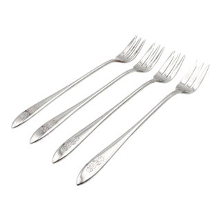 1958 Reed & Barton "The Diamond" Sterling Cocktail Forks by Gio Ponti - Set of 4 For Sale