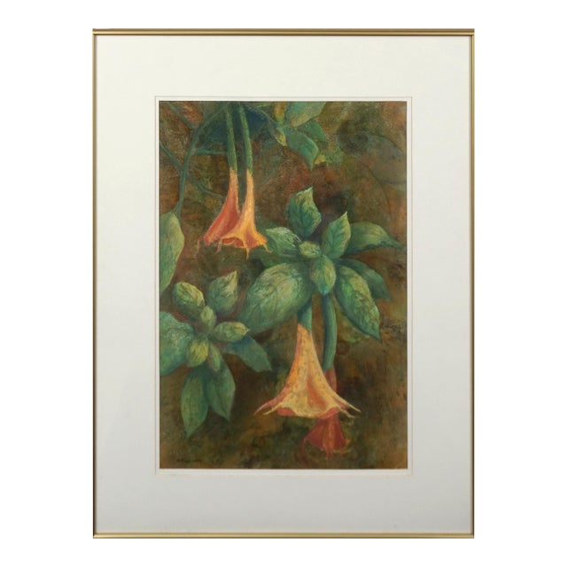 Angel Trumpets Floral by Miriam Prince Pinkerton For Sale