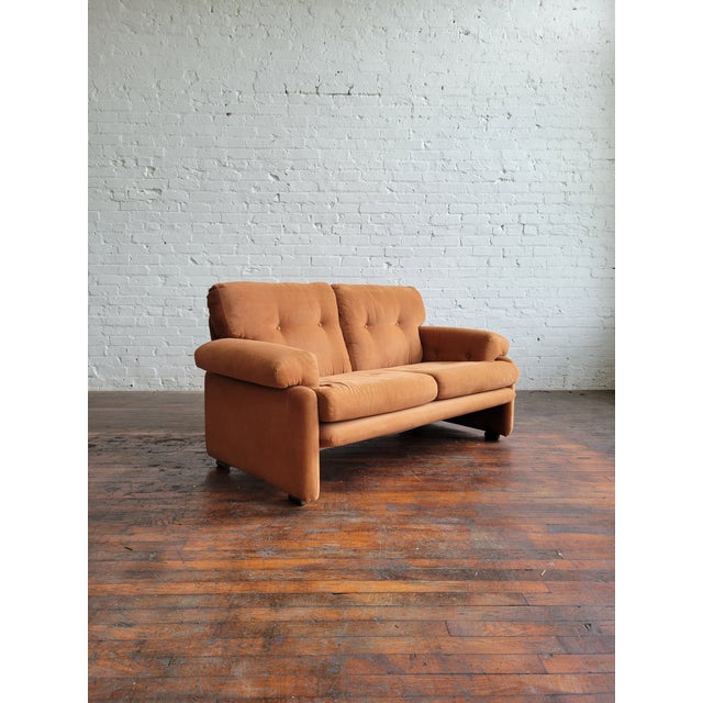 1970s Coronado loveseat by Afra & Tobia Scarpa for B&B Italia in original cinnamon microsuede. A classic! Originally...