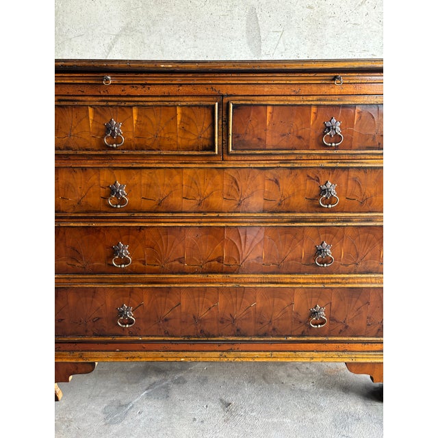 Vintage Chippendale-Style Chest of Drawers With End-Grain Veneer, 1970s For Sale In Miami - Image 6 of 9