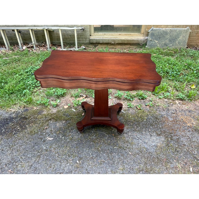 American Antique Regency Style Mahogany Flip Top Game Table For Sale - Image 3 of 18