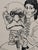 David Levine Original Sigmund Freud and His Mother Ink Drawing, 1984 For Sale - Image 4 of 4