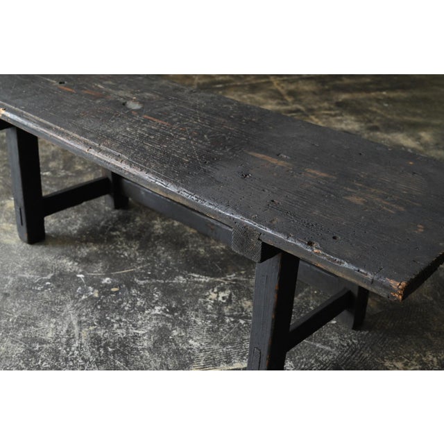 Antique Japanese Cedar Writing Desk / Meiji-Taisho Era / Soot-Darkened Table For Sale - Image 10 of 18