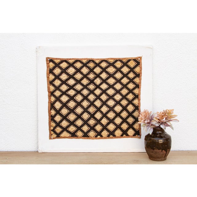 Textile Diamond Motif African Kuba Cloth Panel For Sale - Image 7 of 7