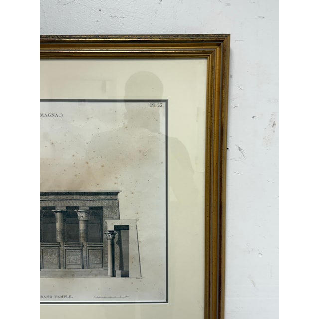Architectural Print “Edfou (Apollinopolis Magna)” Temple Portico Elevation, Framed For Sale - Image 4 of 12