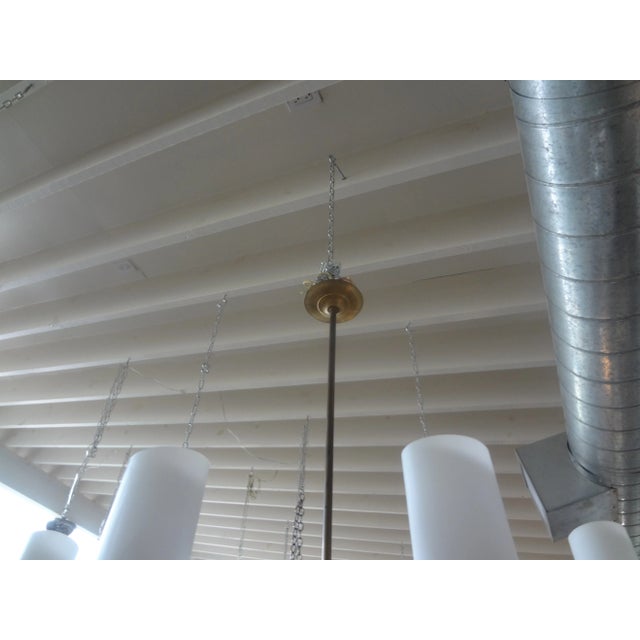 1960s Italian Modern Brass and Glass Chandelier For Sale In Houston - Image 6 of 12