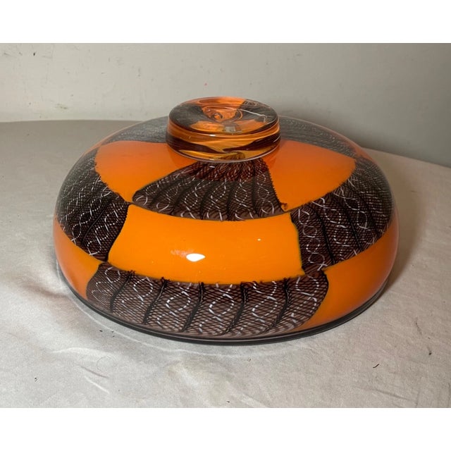 Glass Hand Blown Orange Harry Stuart RPM Studios Centerpiece Bowl Art Glass Sculpture For Sale - Image 7 of 11