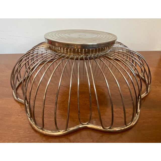 Metal Mid 20th Century Silver Plated Bread Basket - Attributed to Gorham For Sale - Image 7 of 14