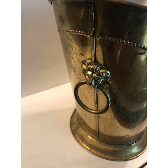 English 1950s Lombard England Brass Waste Basket For Sale - Image 3 of 12