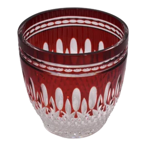 Vintage Waterford Crystal Clarendon Ruby Ice Bucket Red Cut to Clear