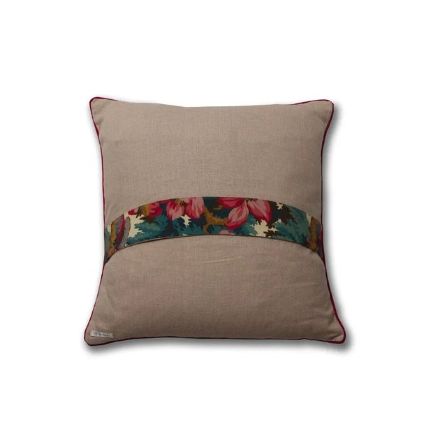 A pillow made from a reproduction fabric inspired by a 19th century design, backed with coordinating Belgian linen. Note:...