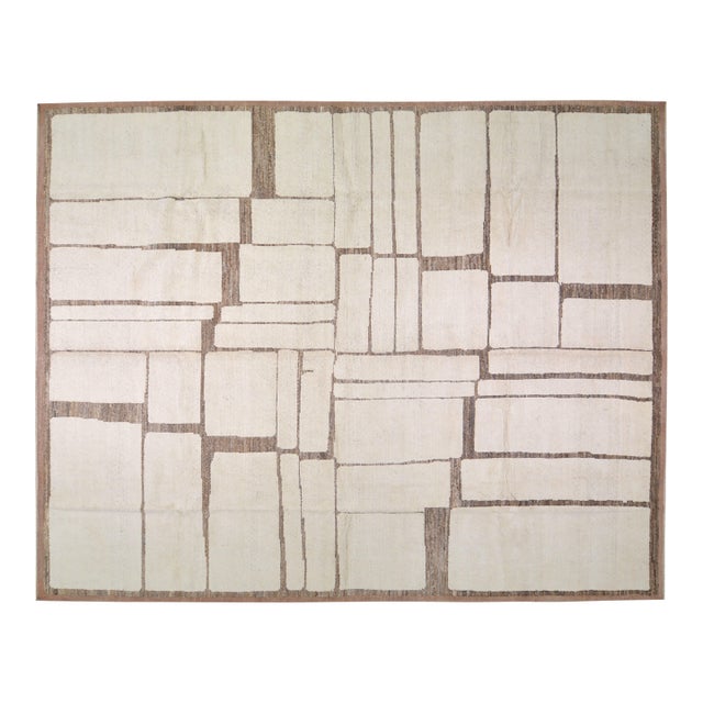 Moroccan Hand Knotted Wool Rug, 11'10"x15' For Sale