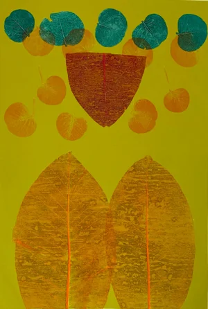 "Falling Leaves 5" Unique Monotype by Joan Giordano