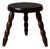 Rustic Bohemian Turned Wood Tripod Stool, 1960s For Sale