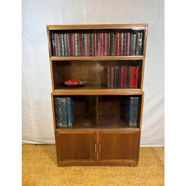 Mid-Century Modern Vintage Minty of Oxford Sectional Stacking Bookcase in Oak, 1960s For Sale - Image 3 of 11