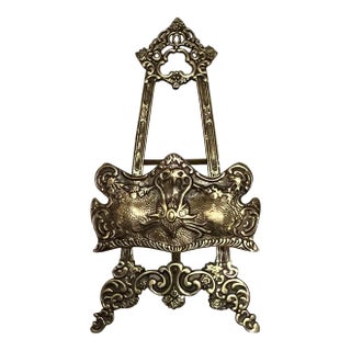 Baroque Style Brass Art or Book Easel For Sale