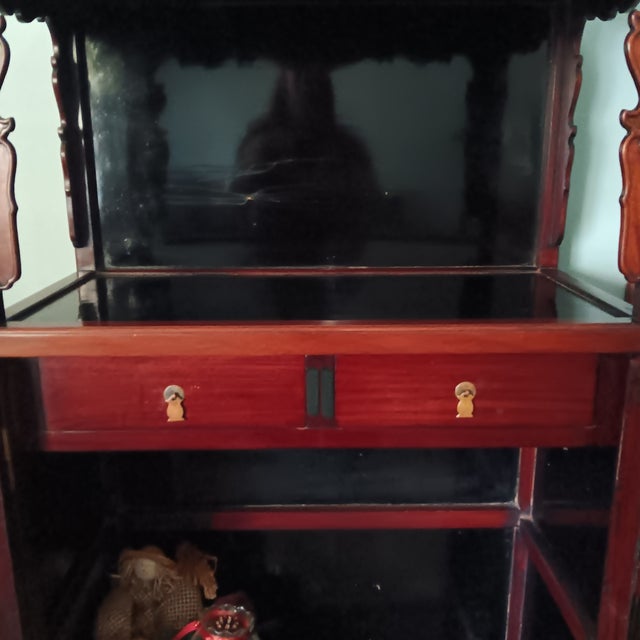 Wood Mid 20th Century Chinoiserie Display Cabinet For Sale - Image 7 of 12