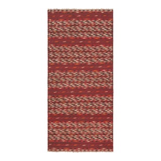 Antique Persian Kilim Runner in Red With Colorful Serrated Stripes - Rug & Kilim For Sale