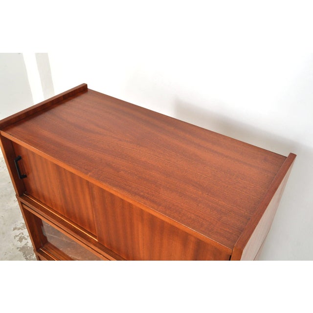 Wood Vintage Modular Mahogany Cabinet with Display Case, 1960s For Sale - Image 7 of 10