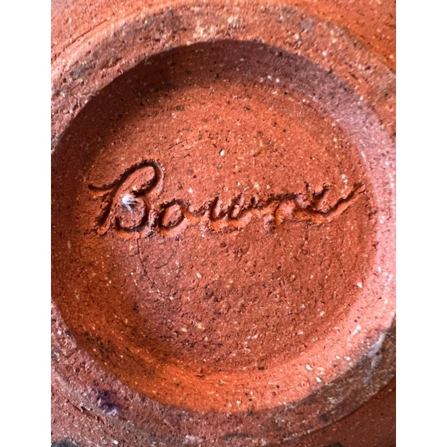 Ceramic Vintage Hand-Painted Terracotta Vase, Signed For Sale - Image 7 of 7