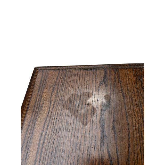 1970s Ethan Allan Charter Oak Jacobean End Table Bachelors Silver Chest Nightstand For Sale - Image 11 of 15