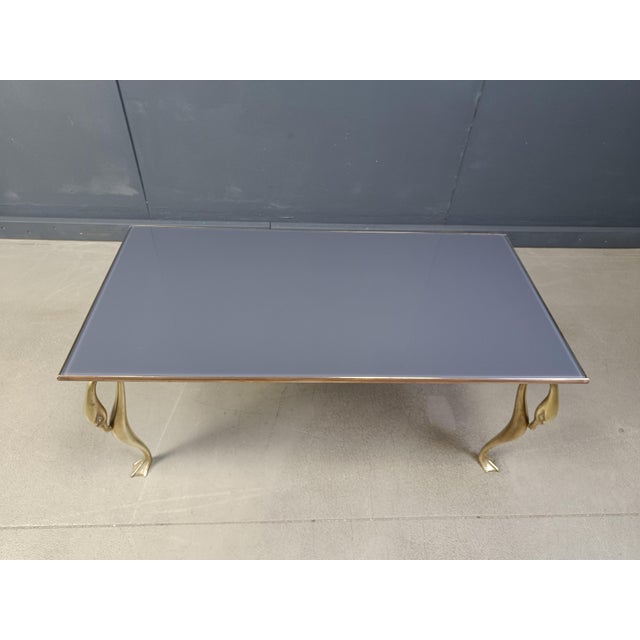 Vintage Brass Swan Coffee Table, 1970s For Sale - Image 4 of 11