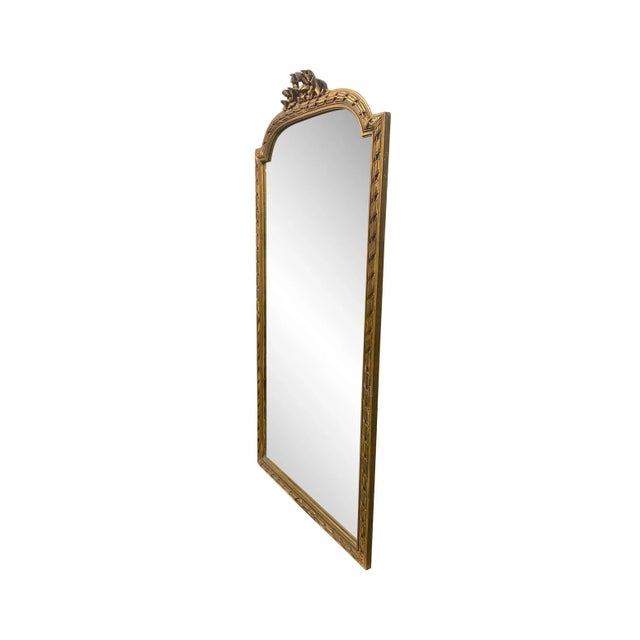 Mid 20th Century Louis XVI Style Gilted Wood Mirror For Sale In Los Angeles - Image 6 of 9