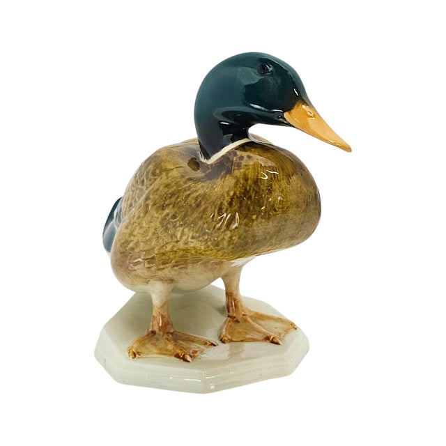 Green Mid-Century Beswick Model 817 Squatting Mallard Drake by Mr. Watkin For Sale - Image 8 of 10