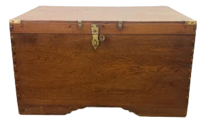 Antique Wood and Brass Campaign Trunk