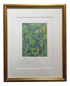 Marc Chagall, Arabian Nights: Abdullah Seeing Mountains of Water, 1985, Lithograph