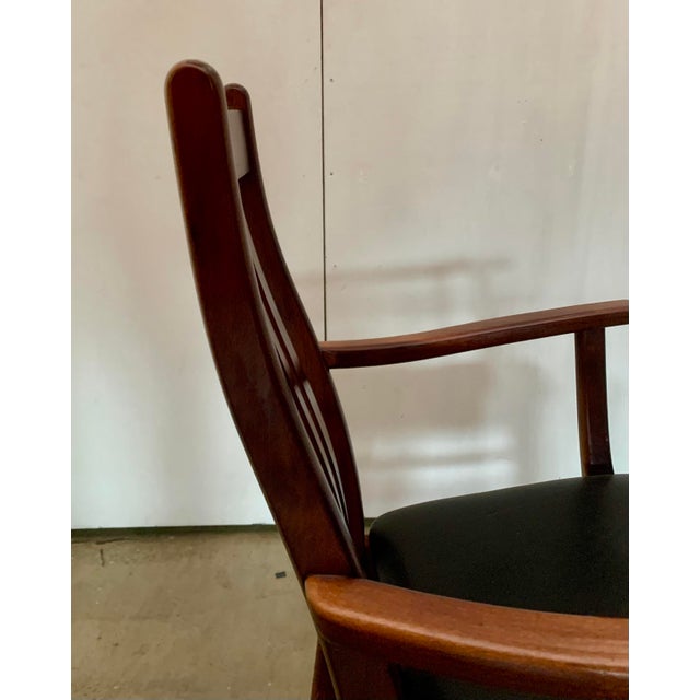1960s A Danish Pair of High-Backed Dining Table Chairs With Armrests For Sale - Image 10 of 18