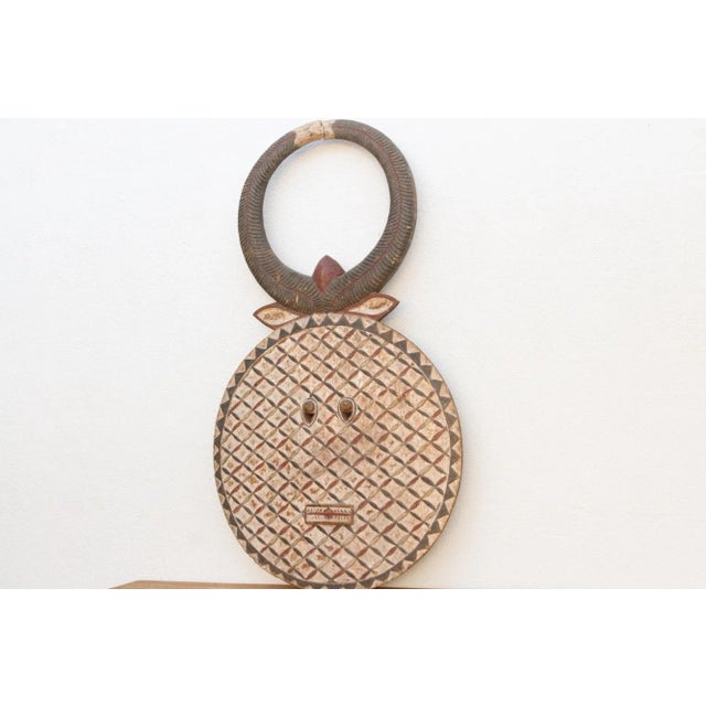 Monumental Carved & Painted Bobo Sun Mask For Sale - Image 4 of 10