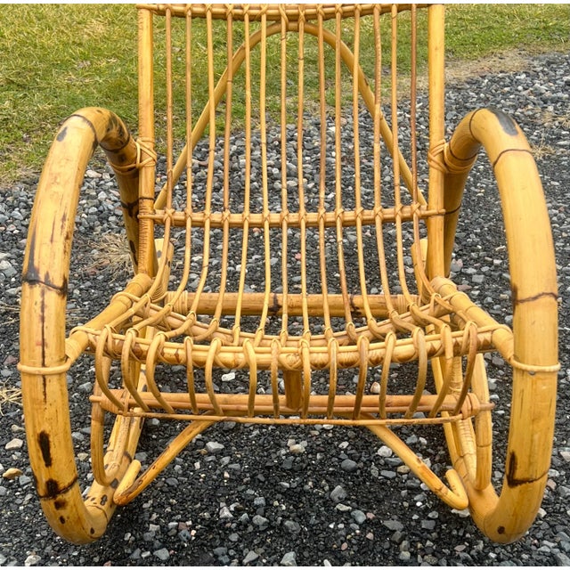 Vintage Bamboo 1960’s Franco Albini Style Rocker For Sale In New York - Image 6 of 9