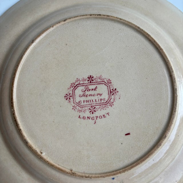 Late 19th Century English Transferware Plate in Red With "Park Scenery" Pattern For Sale - Image 5 of 5