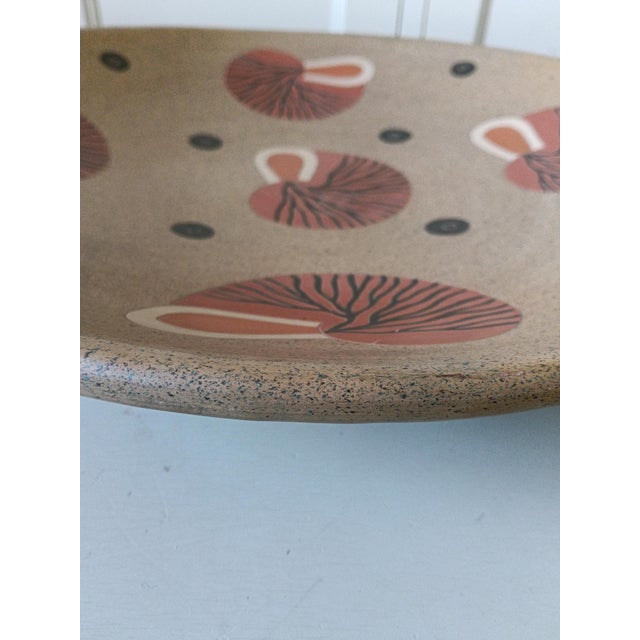 Brown Large Ceramic Plate from Duilio Jimenez, 1970s For Sale - Image 8 of 12