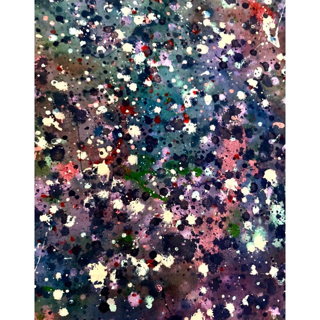 Large Abstract Expressionist Painting "Twilight Rain" by Arlene Carr For Sale - Image 4 of 6