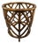 1960s McGuire Style Rattan Side Table Base With Geometric Lattice Frame For Sale