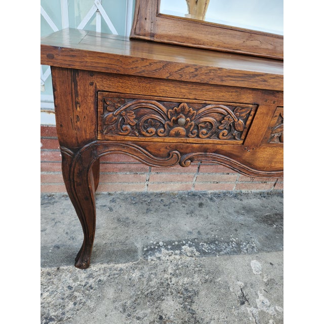 1980's Carved Wood Console Table For Sale - Image 9 of 12