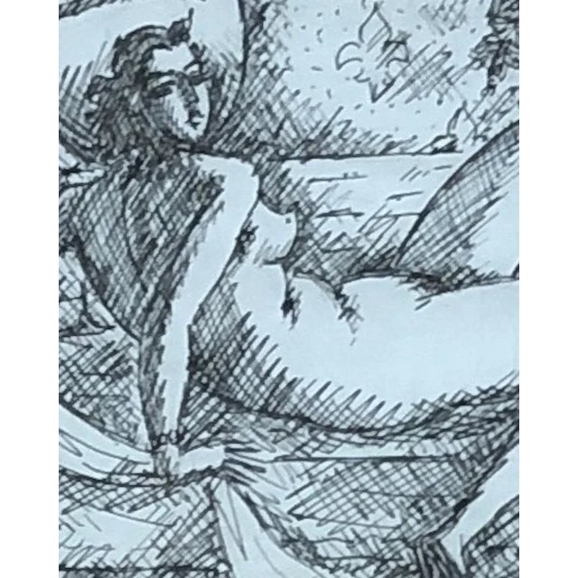 Emile-François Chambon, Femme et enfant posant, Pencil on Paper, Frame For Sale - Image 5 of 9