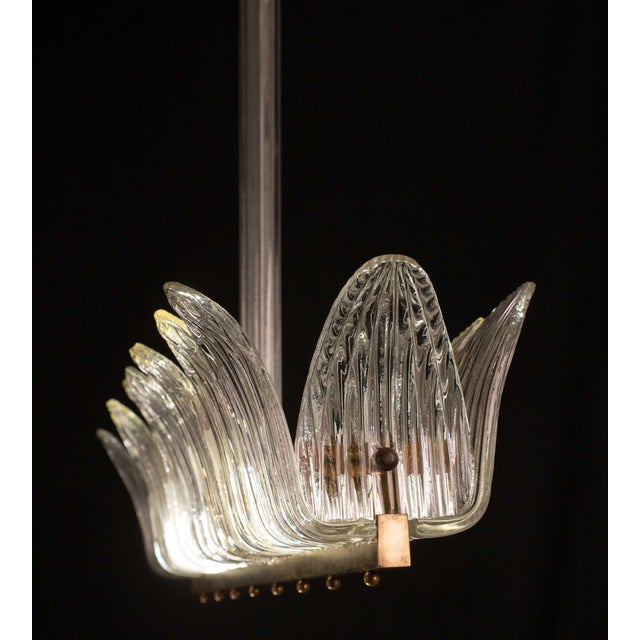 Set of 2 Large Art Decò Chandelier by Barovier E Toso, Murano Glass, 1940 For Sale - Image 10 of 12