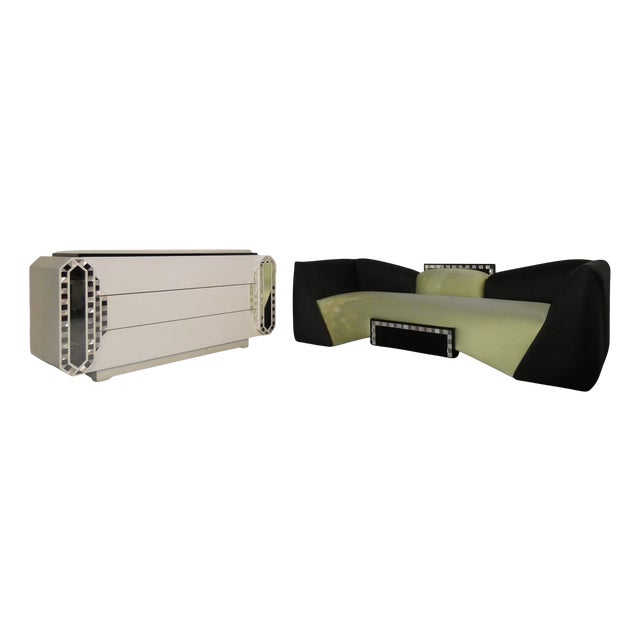 Sofa and Chest of Drawers by Manuel Da Costa for Arpex, Italy, 1980s, Set of 2 For Sale