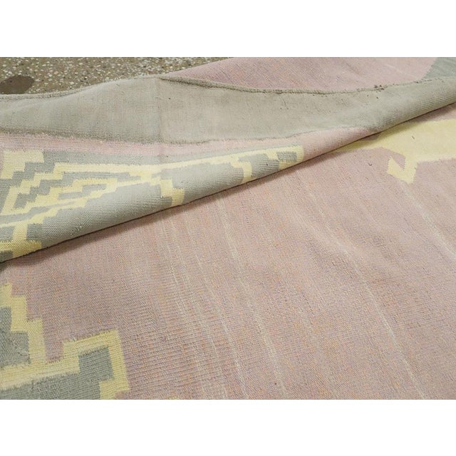 Mid-20th Century Handmade Indian Flatweave Dhurrie Runner For Sale - Image 10 of 10