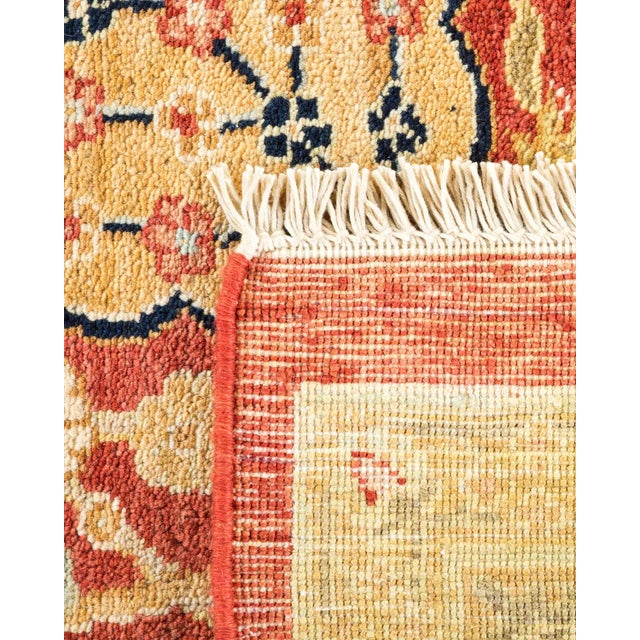 1990s Vintage Traditional Hand Knotted Wool Area Rug, Orange - 8'0" X 10'2" For Sale - Image 5 of 9