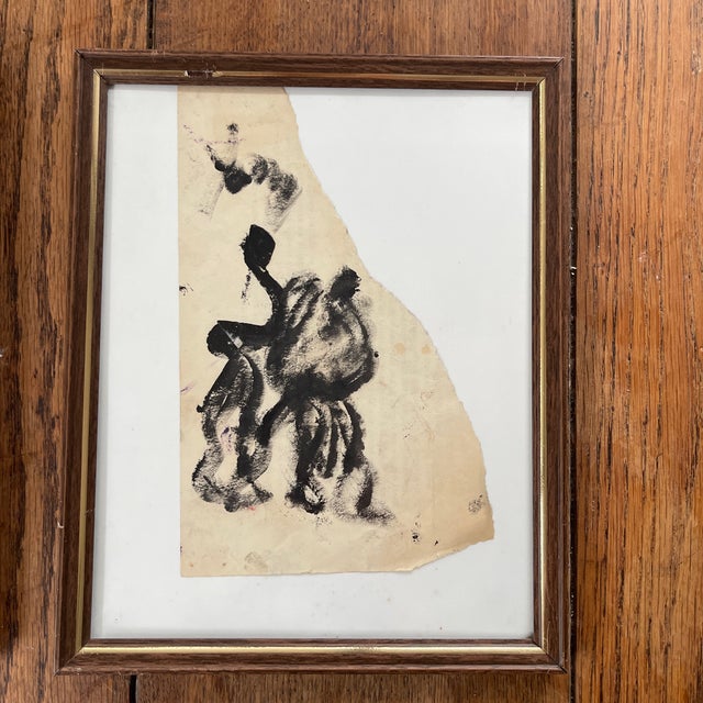 Abstract Expressionism Two Purvis Young Artwork, Framed 10.24x8.25x.5 In. Each, One Signed and One Is Dated 3/29/72,Cert. Of Auth. , Mid Century Modern - Set of 2 For Sale - Image 3 of 5